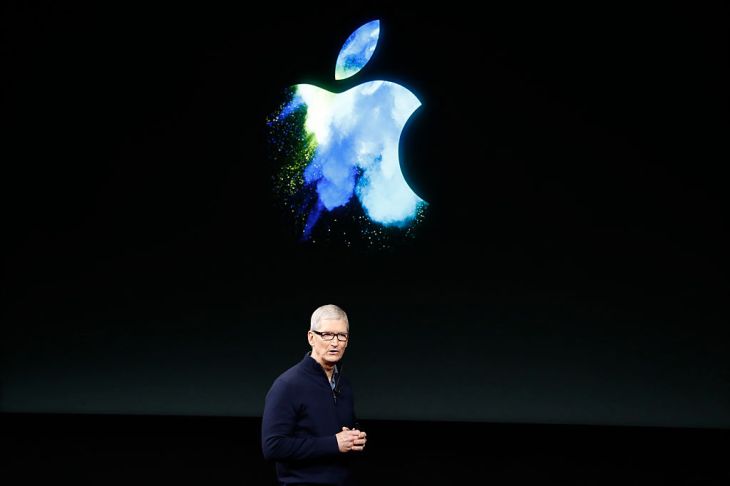 CUPERTINO, CA - OCTOBER 27: Apple CEO Tim Cook speaks on stage during an Apple product launch event on October 27, 2016 in Cupertino, California. Apple Inc. is expected to unveil the latest iterations of its MacBook line of laptops (Photo by Stephen Lam/Getty Images)